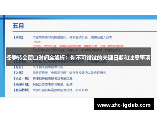 冬季转会窗口时间全解析:你不可错过的关键日期和注意事项 冬季转会窗口时间全解析:你不可错过的关键日期和注意事项