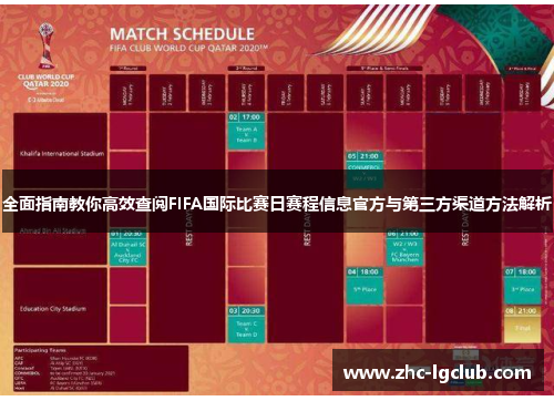 全面指南教你高效查阅FIFA国际比赛日赛程信息官方与第三方渠道方法解析
