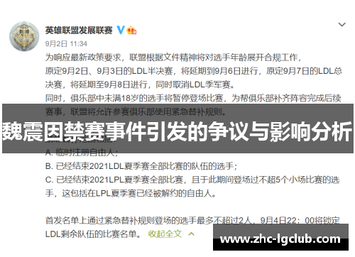 魏震因禁赛事件引发的争议与影响分析